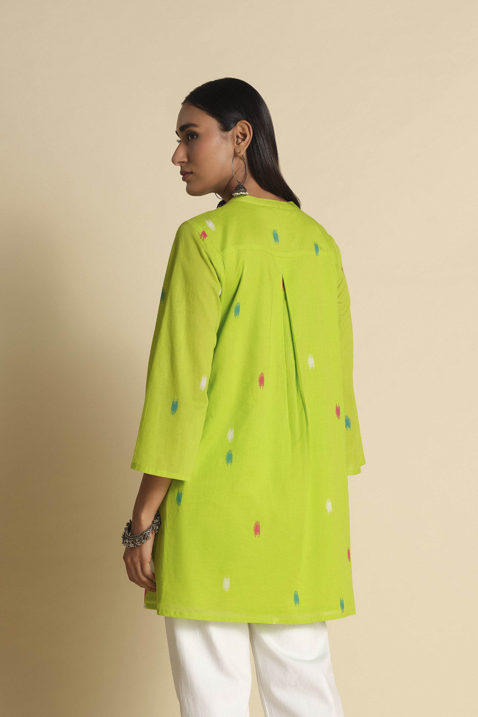 Satrangi Tunic, Lime, image 4